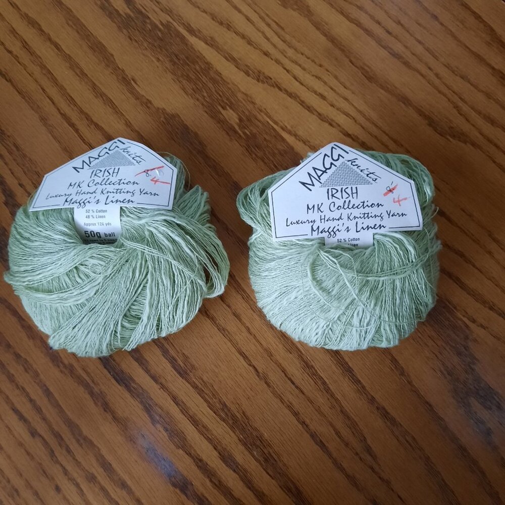 Maggi Knits Irish MK Collection Maggi's Linen Lot Of 2 Color 16 Dye Lot 87563